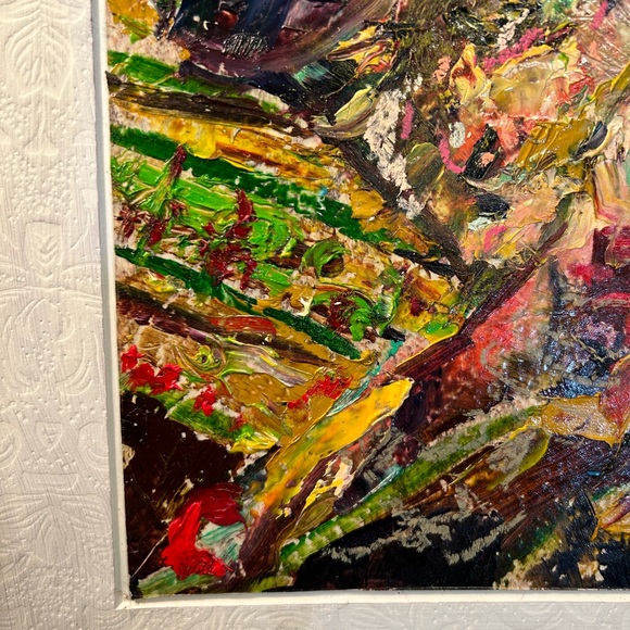 Original oil painting matted and framed in gold filigree Van Gogh style artwork - Picture 5 of 7